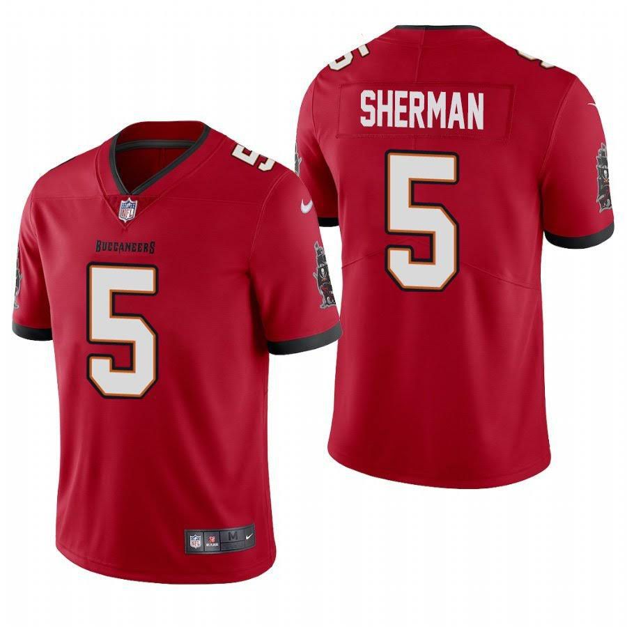 Men Tampa Bay Buccaneers 5 Richard Sherman Nike Red Vapor Limited NFL Jersey